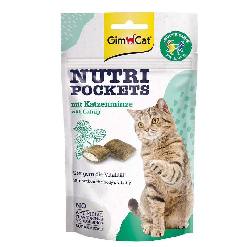 GimCat Nutri Pockets with Catnip and Multi-Vitamin 60g