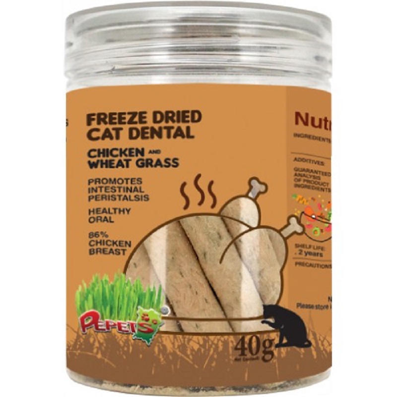 PEPETS FD CAT DENTAL STICK – CHICKEN & WHEAT GRASS 40G