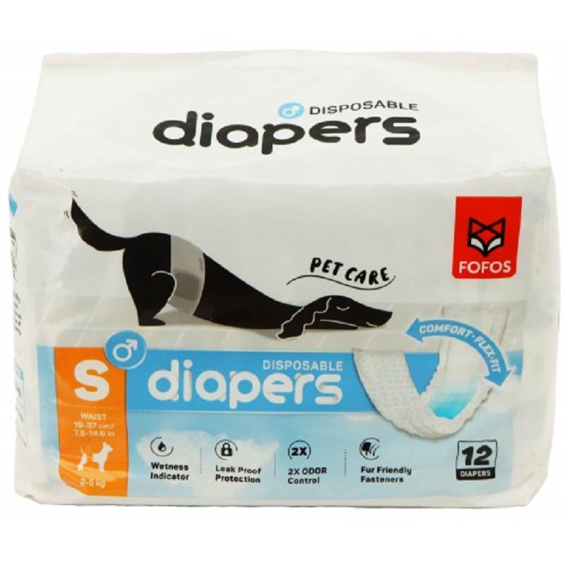 FOFOS DIAPER MALE DOG S 12pcs